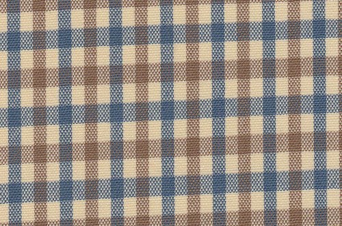 Cream w/Brown & Blue small check
