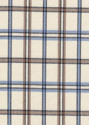 Cream w/Blue/Brown/Black checks
