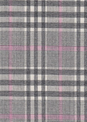 Ivory with Grey and pink check