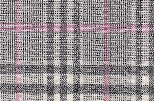 Ivory with Grey and pink check