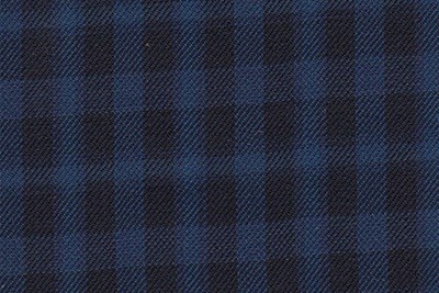 Black with bright blue small check