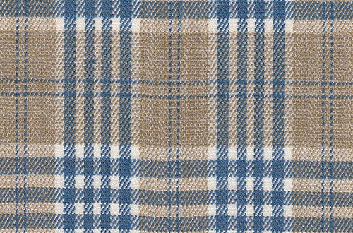 Beige with blue and ivory check