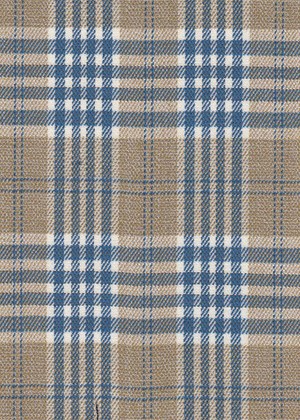 Beige with blue and ivory check