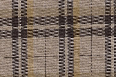 Beige with dark brown & mustard check