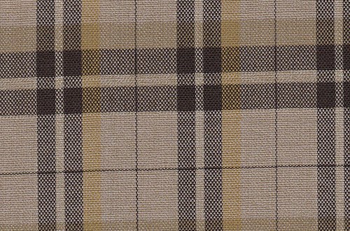 Beige with dark brown & mustard check