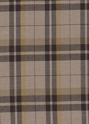 Beige with dark brown & mustard check