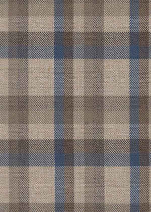 Beige with blue & brown check