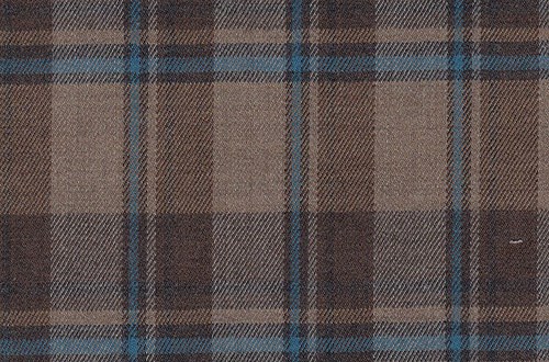 Tan with brown and blue check