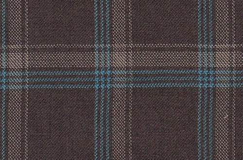 Brown with beige and turquoise check