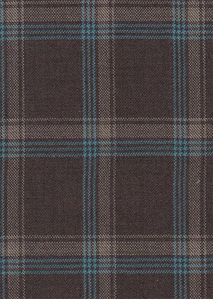 Brown with beige and turquoise check