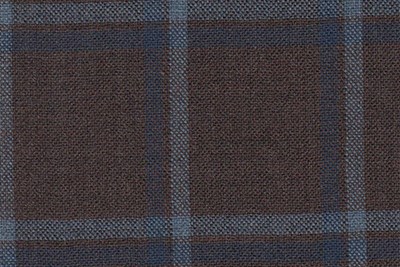 Brown with light blue and blue check