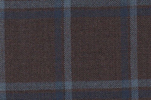 Brown with light blue and blue check