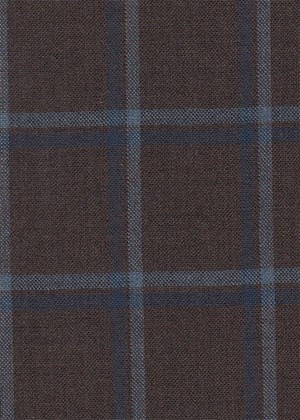 Brown with light blue and blue check