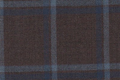 Brown with light blue and blue check