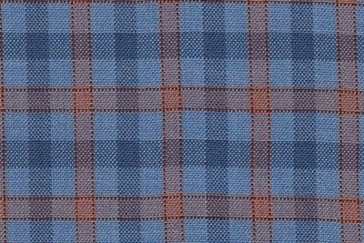 Light blue with orange and blue check