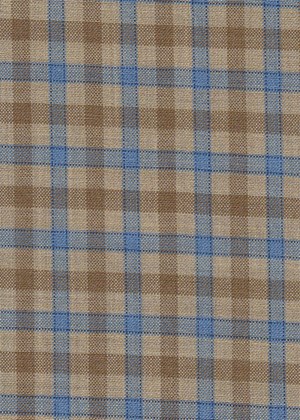 Wheat with tan and light blue check