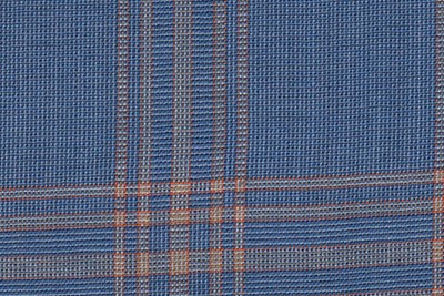 Light blue with orange check