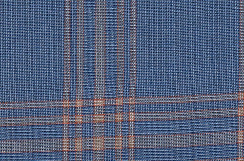 Light blue with orange check