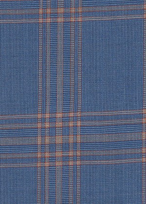 Light blue with orange check
