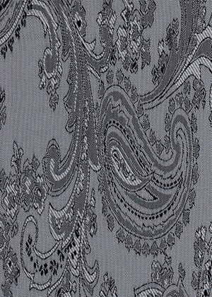 Large Paisley Silver/Black