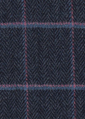 Blue/Grey herringbone w/pink/lt blue windowpane