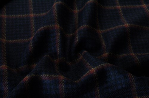 Black & Blue check w/ Red & Orange overcheck