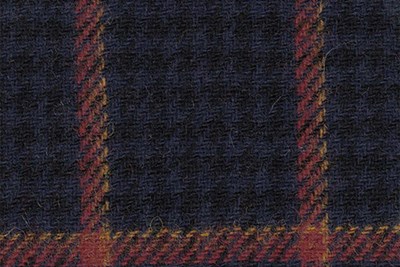 Black & Blue check w/ Red & Orange overcheck
