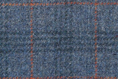 Steel Blue with Navy and orange checks