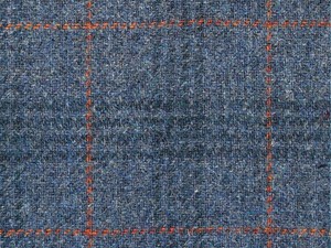 Steel Blue with Navy and orange checks