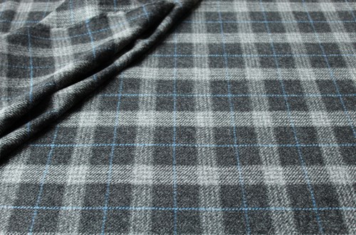 'Charcoal Grey w/Light Grey & Blue checks