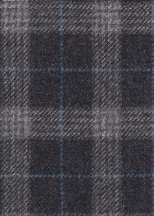 'Charcoal Grey w/Light Grey & Blue checks