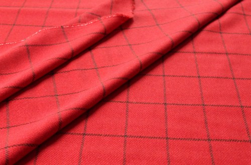 Red with brown check