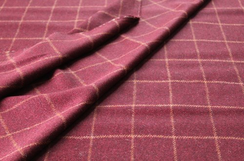 Burgundy with salmon check