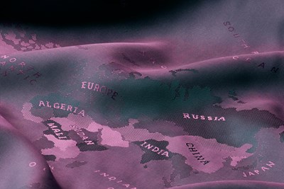 Burgundy Two Tone World Map