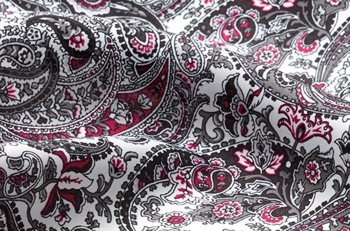 White / Black / Red Large Paisley Print