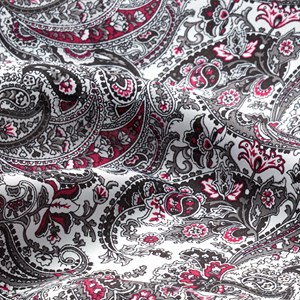 White / Black / Red Large Paisley Print