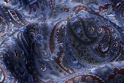 Navy / Red Large Paisley Print