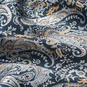 Gold / Black / White Paisley Print