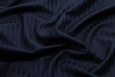 Navy Herringbone Style Self Stripe