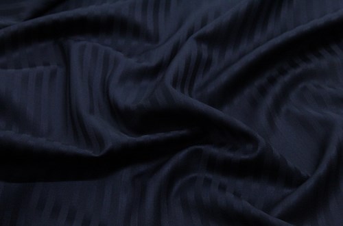 Navy Herringbone Style Self Stripe