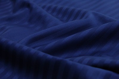 Bright Blue Herringbone Style Self Stripe