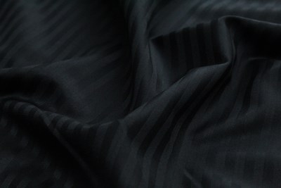 Black Herringbone Style Self Stripe