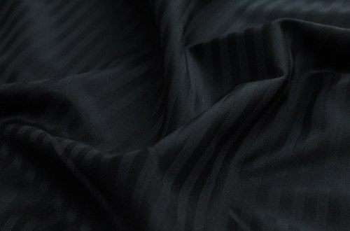 Black Herringbone Style Self Stripe